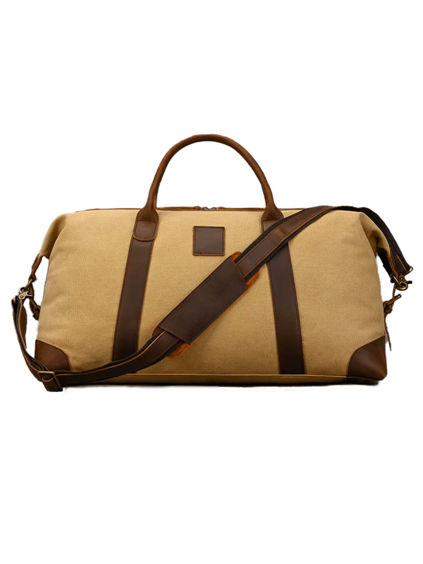 Leather Weekender Duffel Bag – Canvas Travel Edition