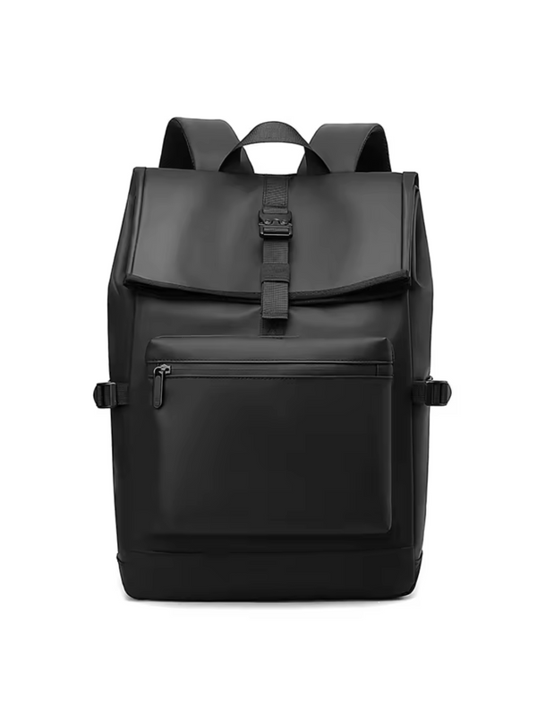 Structured Black Backpack – Men's Strap Edition