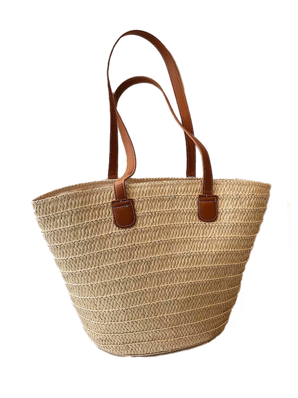 Beach Shoulder Tote – Woven Straw Bag for Women