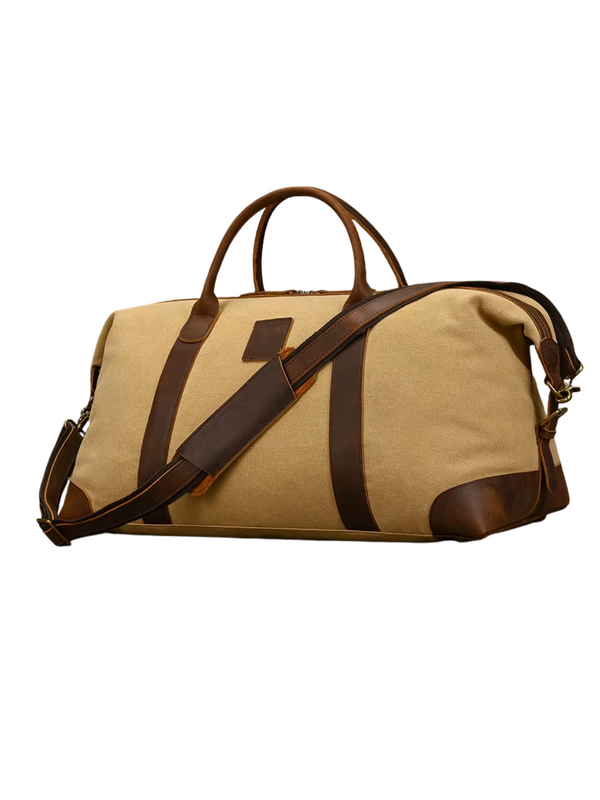 Leather Weekender Duffel Bag – Canvas Travel Edition