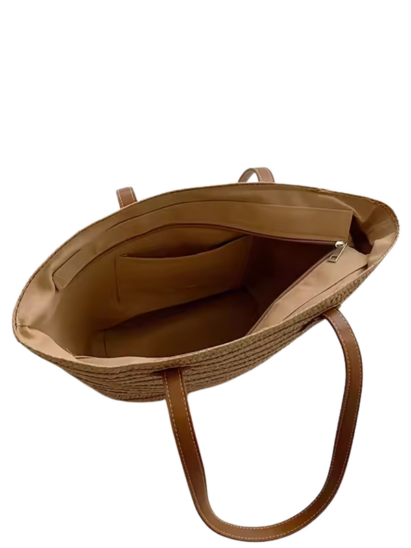 Beach Shoulder Tote – Woven Straw Bag for Women