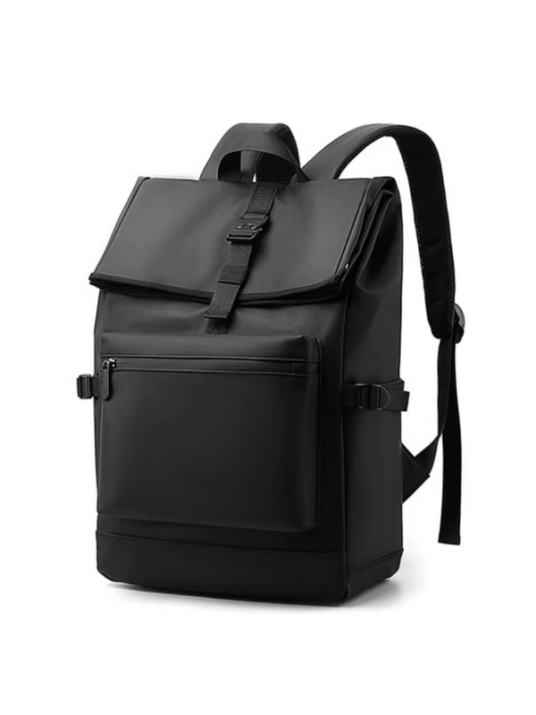 Structured Black Backpack – Men's Strap Edition
