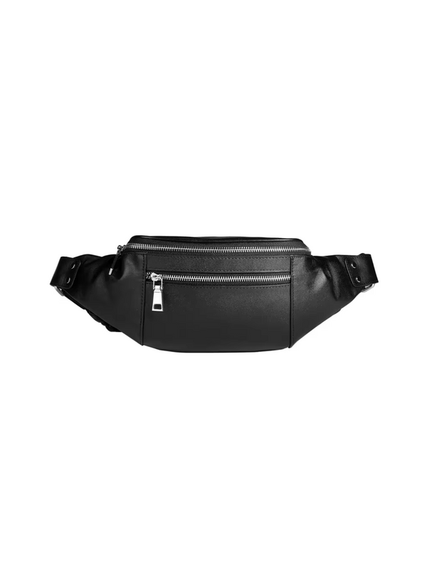 Black Leather Bum Bag