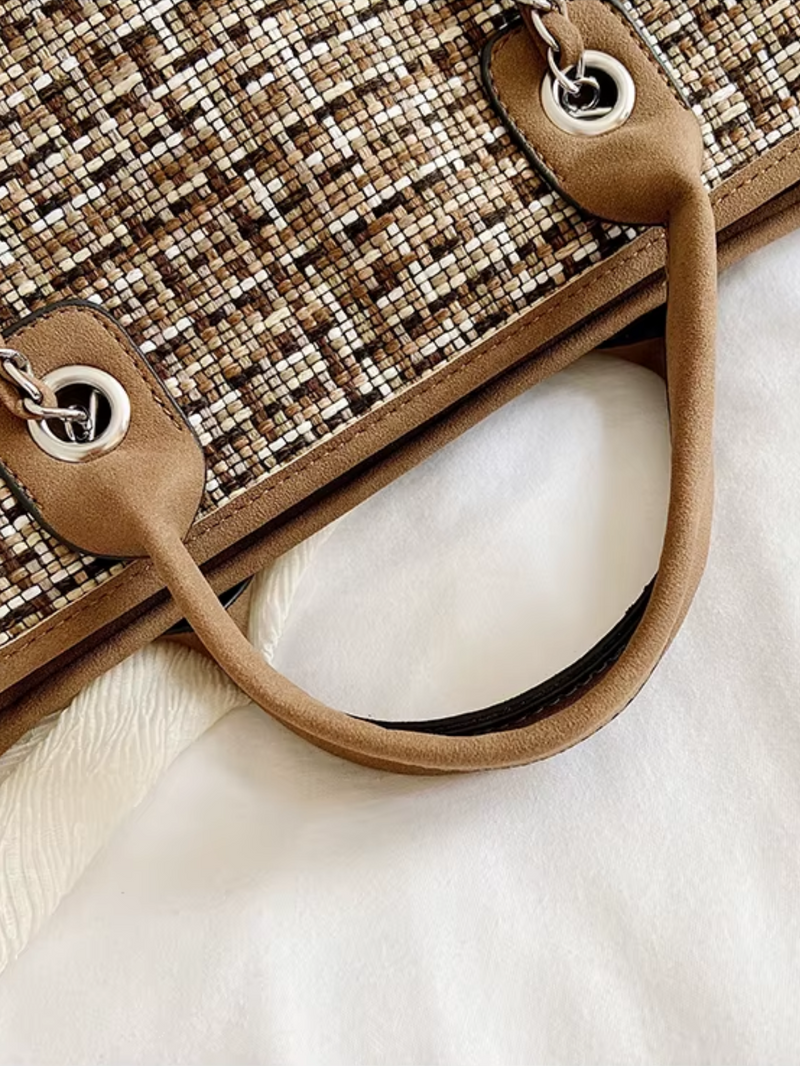 Elegant Tweed Tote Bag – Women’s Shoulder Strap Edition