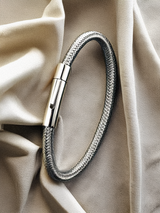 19cm Men’s Silver Bracelet – Sleek Woven Stainless Steel