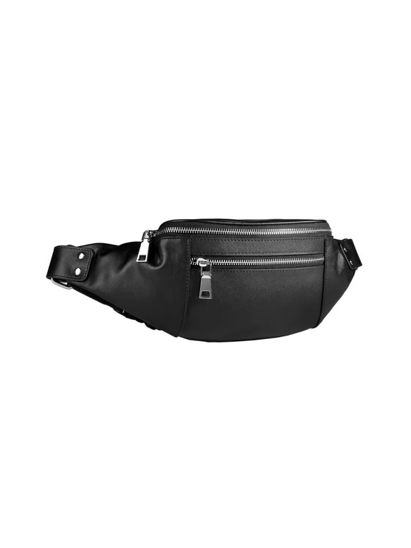Black Leather Bum Bag