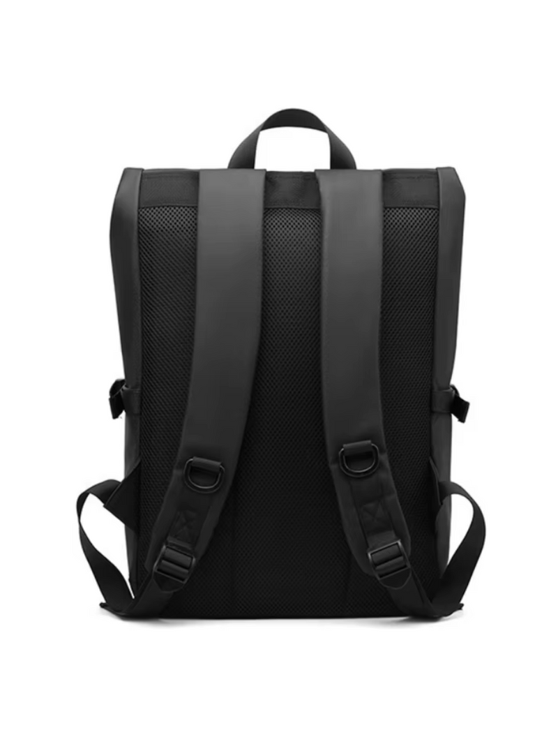 Structured Black Backpack – Men's Strap Edition