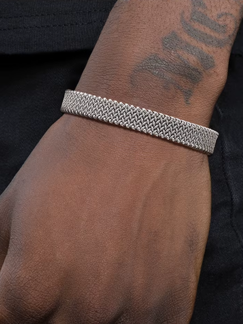 Men’s Stainless Steel Bracelet – Mesh Cuff