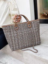 Elegant Tweed Tote Bag – Women’s Shoulder Strap Edition