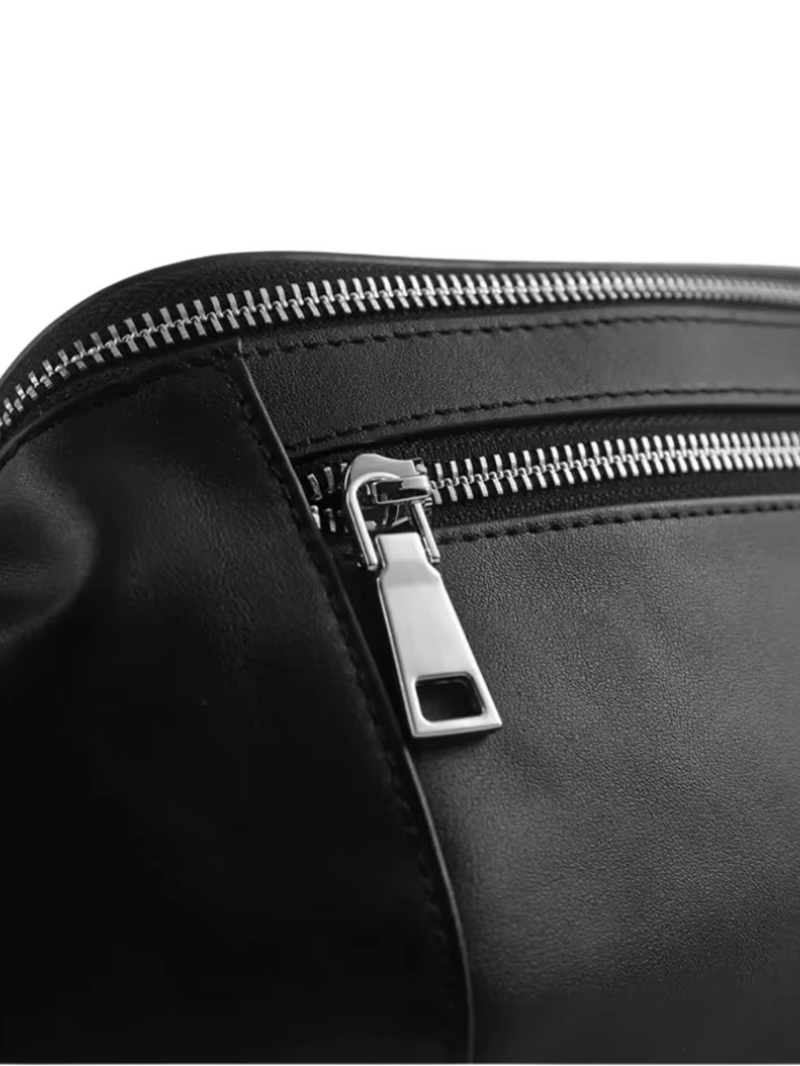 Black Leather Bum Bag