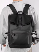 Structured Black Backpack – Men's Strap Edition