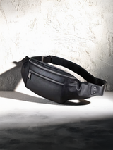 Black Leather Bum Bag