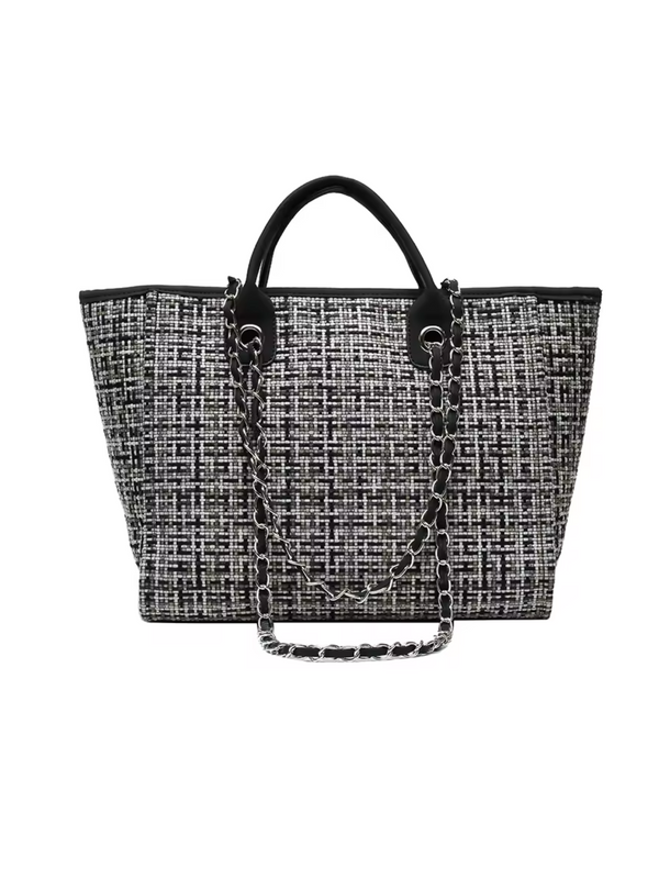 Elegant Tweed Tote Bag – Women’s Shoulder Strap Edition