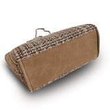 Bottom view of tweed tote bag showing structure and seam detail by Kramers & Co